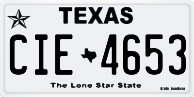 TX license plate CIE4653