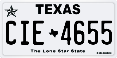 TX license plate CIE4655