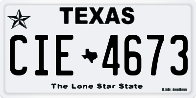 TX license plate CIE4673