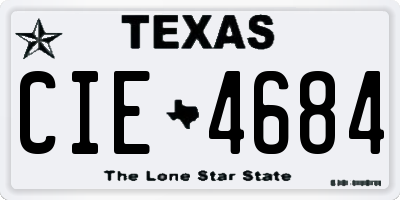 TX license plate CIE4684