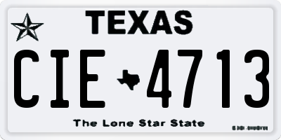 TX license plate CIE4713