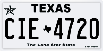 TX license plate CIE4720