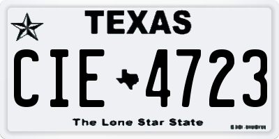 TX license plate CIE4723