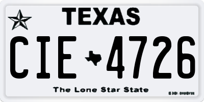 TX license plate CIE4726