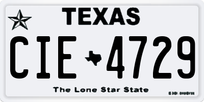 TX license plate CIE4729