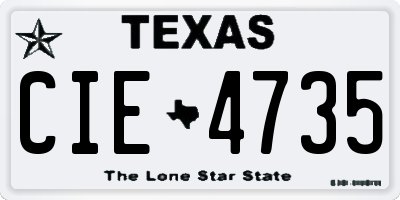 TX license plate CIE4735