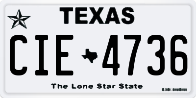 TX license plate CIE4736