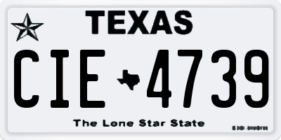 TX license plate CIE4739