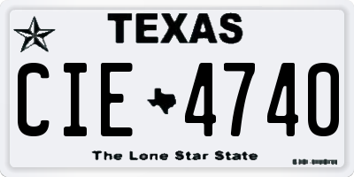 TX license plate CIE4740
