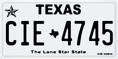 TX license plate CIE4745