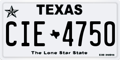 TX license plate CIE4750