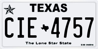 TX license plate CIE4757