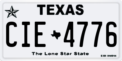 TX license plate CIE4776