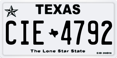 TX license plate CIE4792