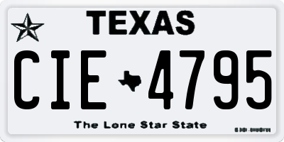 TX license plate CIE4795