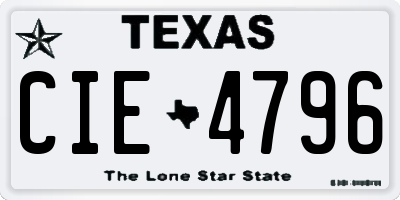 TX license plate CIE4796