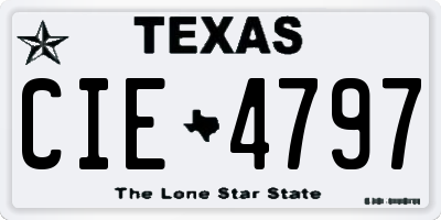 TX license plate CIE4797