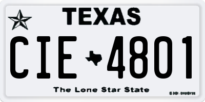 TX license plate CIE4801