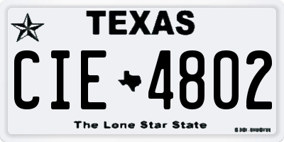 TX license plate CIE4802