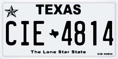 TX license plate CIE4814