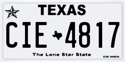 TX license plate CIE4817