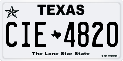 TX license plate CIE4820