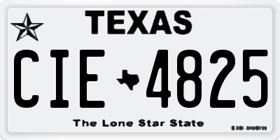 TX license plate CIE4825