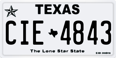 TX license plate CIE4843