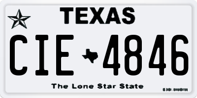 TX license plate CIE4846