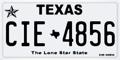 TX license plate CIE4856