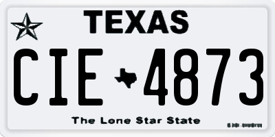 TX license plate CIE4873
