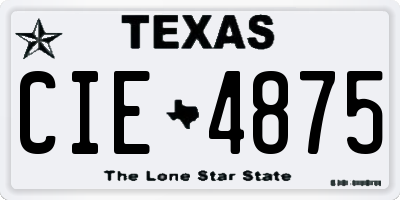 TX license plate CIE4875