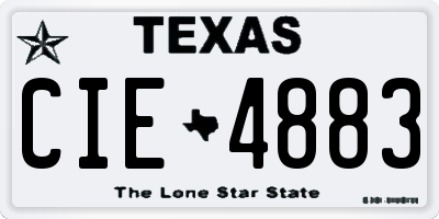 TX license plate CIE4883