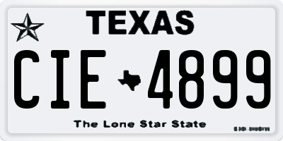 TX license plate CIE4899