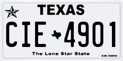 TX license plate CIE4901