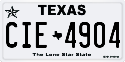 TX license plate CIE4904