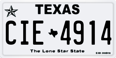 TX license plate CIE4914