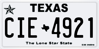 TX license plate CIE4921