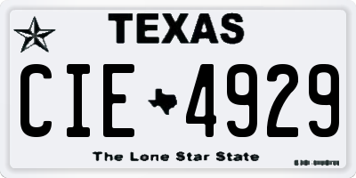 TX license plate CIE4929