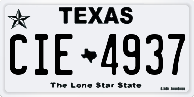 TX license plate CIE4937