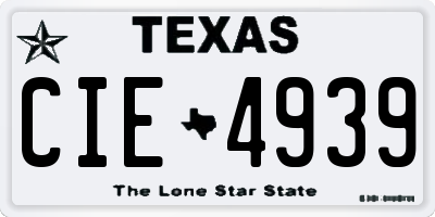 TX license plate CIE4939