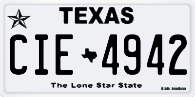TX license plate CIE4942