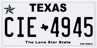 TX license plate CIE4945