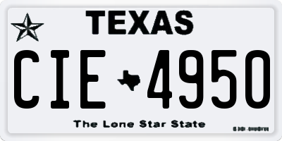 TX license plate CIE4950