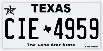 TX license plate CIE4959