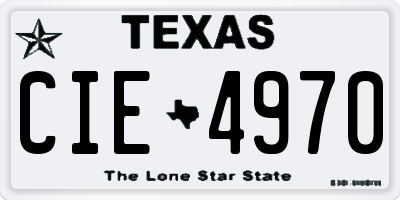 TX license plate CIE4970