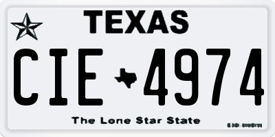 TX license plate CIE4974