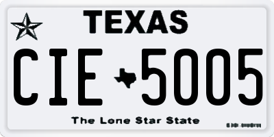 TX license plate CIE5005