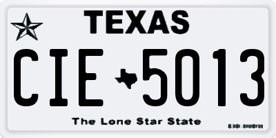 TX license plate CIE5013