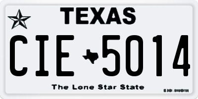 TX license plate CIE5014
